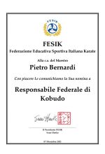 Nomina Responsabile Nazionale sett. Kobudo